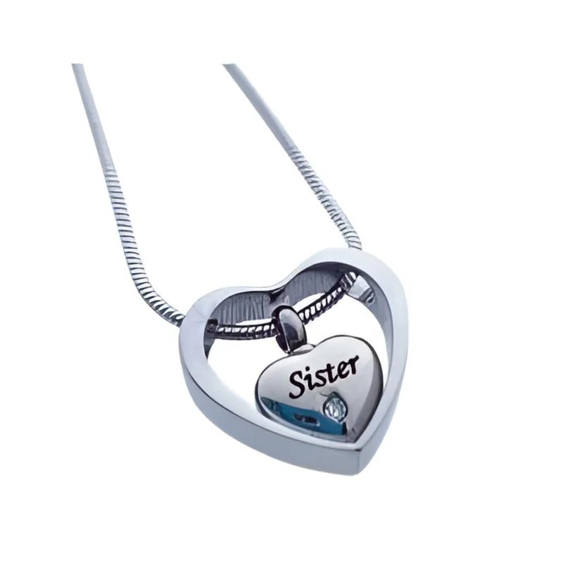 Stalen Ashanger Zus - klein hartje-sister-1.5x1.2cm - Heren