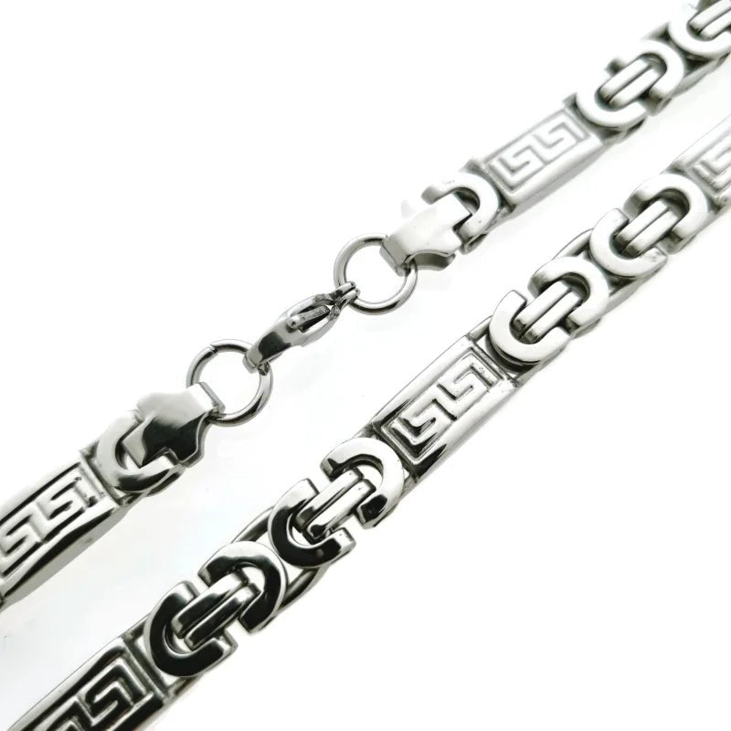 Opvallende Stalen Koningsketting - man - Zilverkleur / 55cm / 9mm - Heren