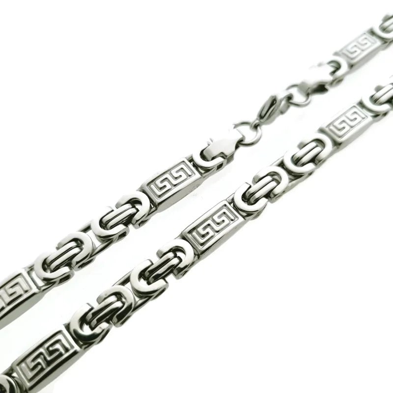 Opvallende Stalen Koningsketting - man - Zilverkleur / 55cm / 9mm - Heren