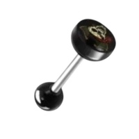 Stalen Logo Tongpiercing met Acryl Balletje - Schorpioen -