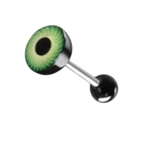 Stalen Logo Tongpiercing met Acryl Balletje - Piraat-Zwaard -