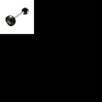 Stalen Logo Tongpiercing met Acryl Balletje - Ster-Zwart-Rood -