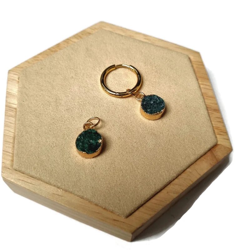 Sierlijke Druzy Oorbedels - Kleurrijk en Uniek - Goudkleur / 10mm / Galaxy blue - Unisex