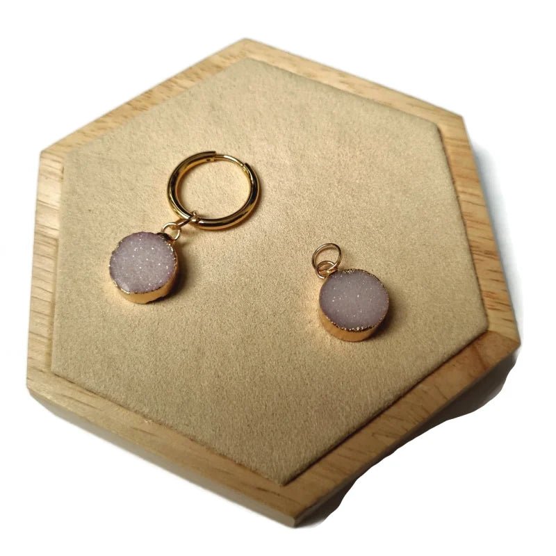 Sierlijke Druzy Oorbedels - Kleurrijk en Uniek - Goudkleur / 10mm / Galaxy blue - Unisex