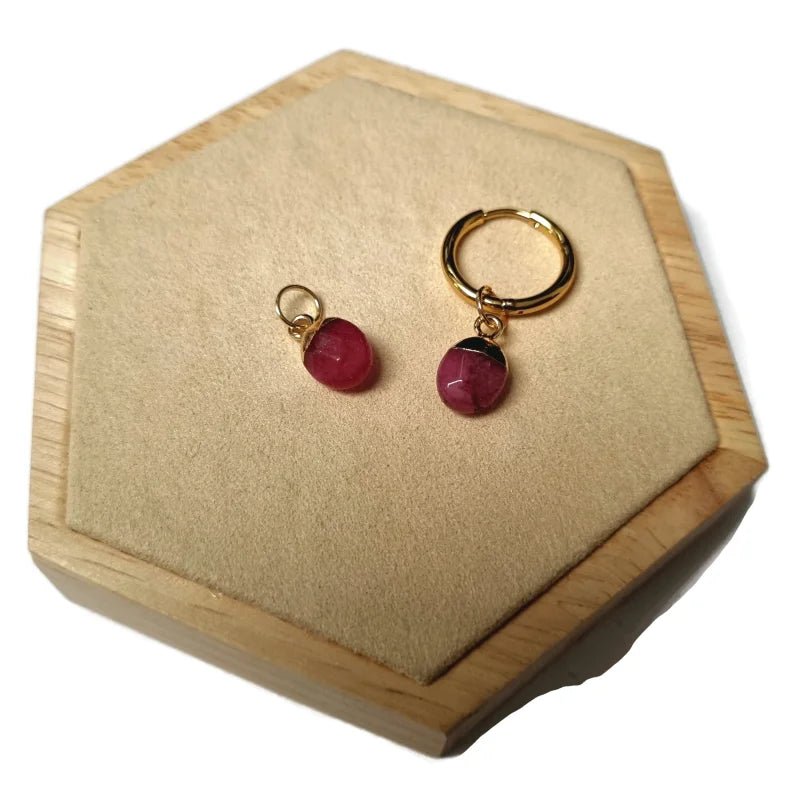 Stijlvolle Natuurstenen Oor Bedels - Mix en Match - Goudkleur / Eden green-Kwarts - Unisex