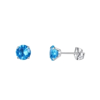 Titanium Oorbellen - Lichtblauwe Zirkonia - 7mm -