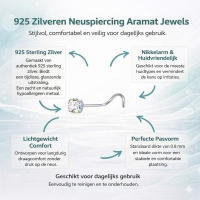 Stalen Neuspiercing met AB Transparante Zirkonia