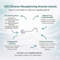 Stalen Neuspiercing met AB Transparante Zirkonia - Ster - Heren