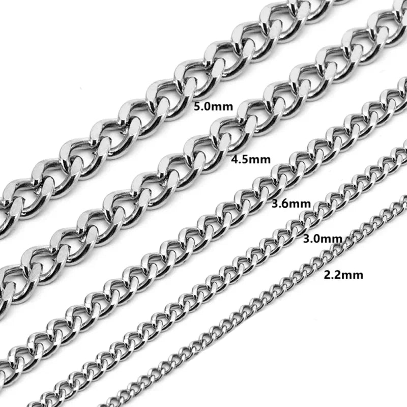 RVS Curb Cubaanse Ketting gourmetschakel - 7mm / 50cm - Heren