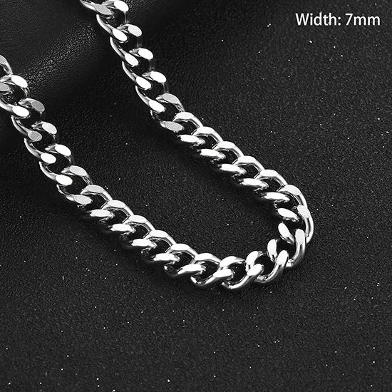 RVS Curb Cubaanse Ketting gourmetschakel - 4.5mm / 75cm - Heren