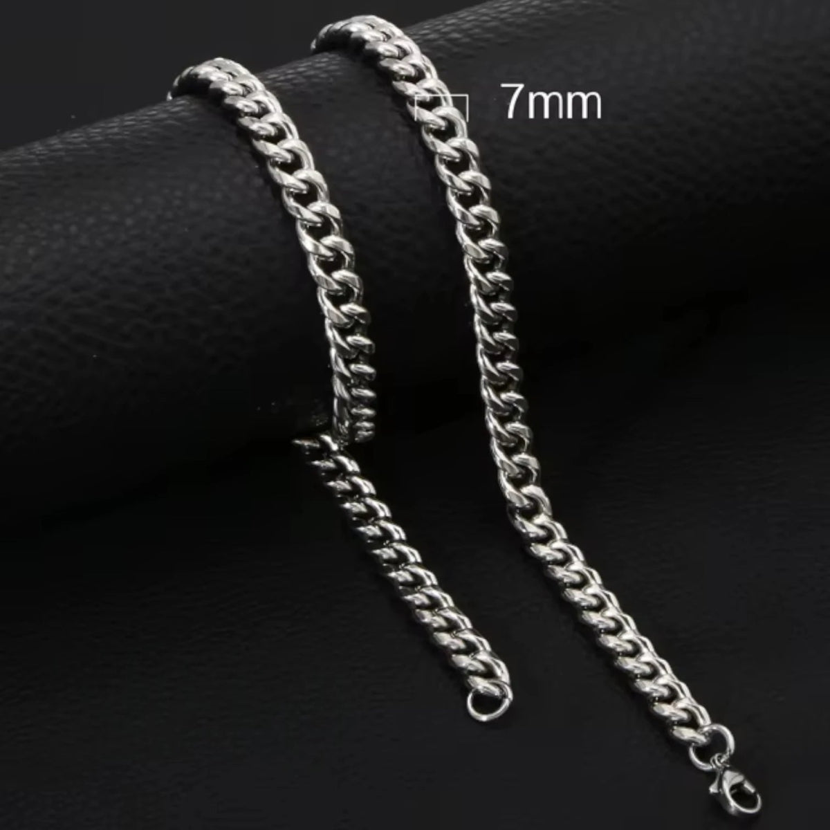 Moderne Zilverkleurige Gourmet Ketting RVS - 7mm / 55cm - Unisex