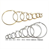 RVS Oorringen Goudkleur 20mm Vorksluiting - Glanzende Hoepels - Goudkleurig / 45mm -