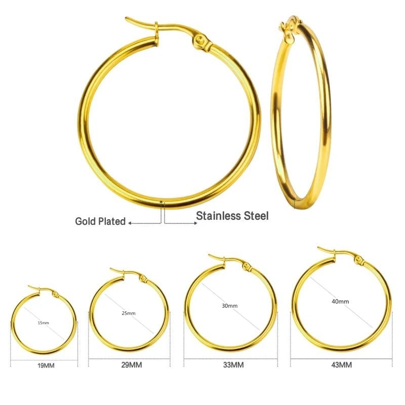 RVS Oorringen Goudkleur 20mm Vorksluiting - Glanzende Hoepels - Goudkleurig / 50mm -