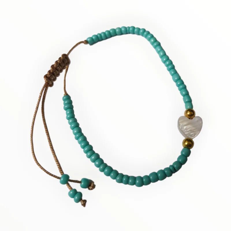 Verstelbare Armband Met Schelp Hartje