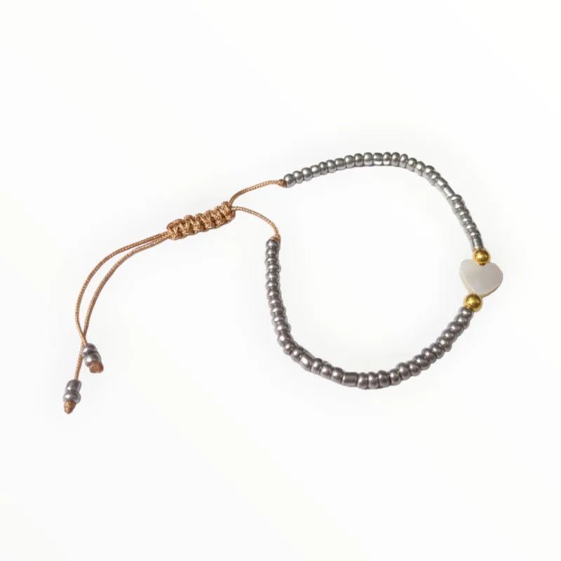 Verstelbare Armband Met Schelp Hartje