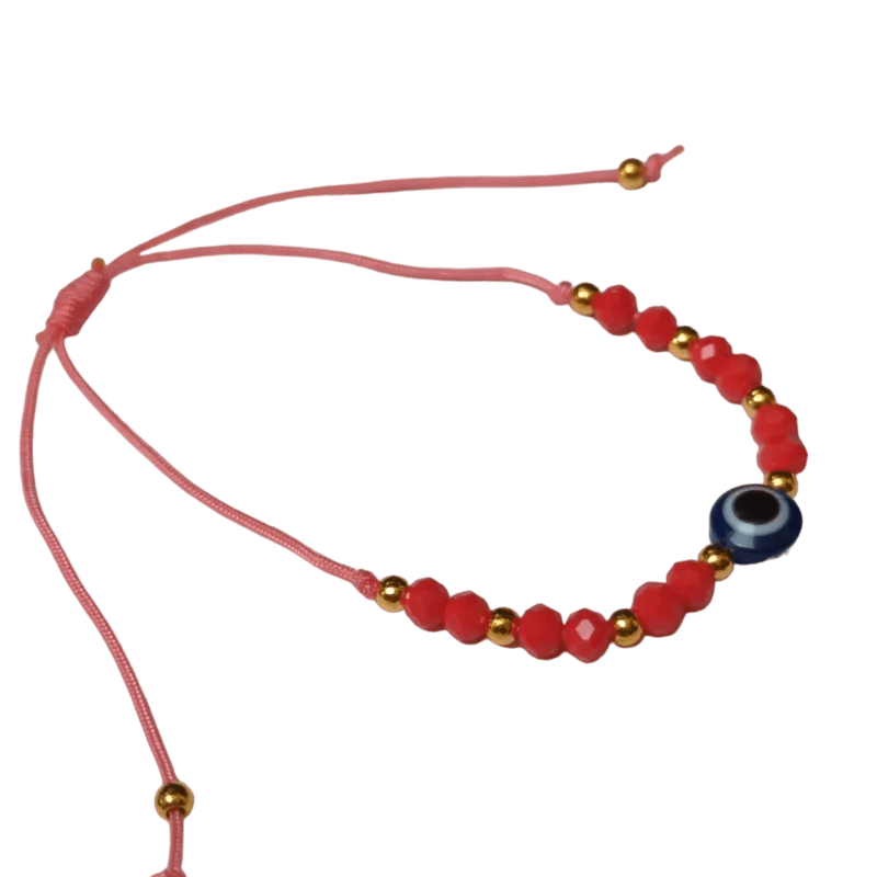 Verstelbare Boze Oog touw Armbandje - Licht Blauw - Dames