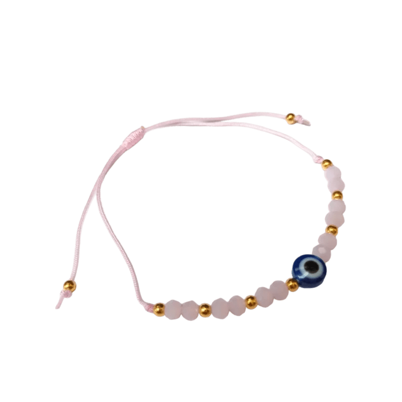 Verstelbare Boze Oog touw Armbandje - Wit - Dames