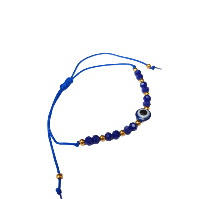 Verstelbare Boze Oog touw Armbandje - Koningsblauw - Dames