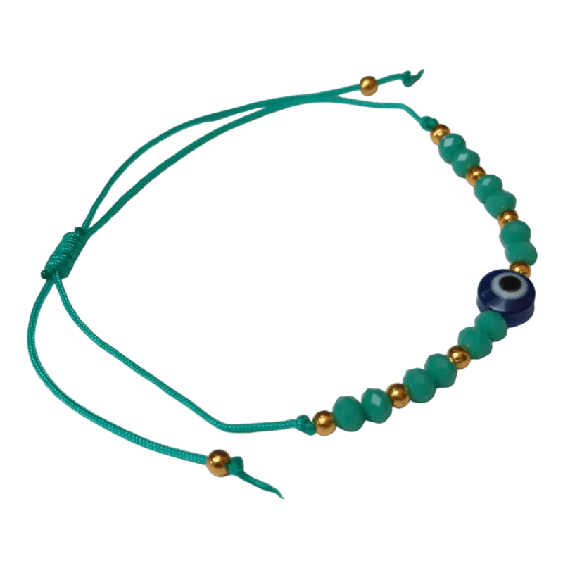 Verstelbare Boze Oog touw Armbandje - Koraal Rood - Dames