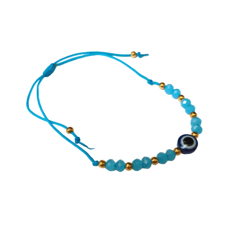 Verstelbare Boze Oog touw Armbandje - Blauw - Dames