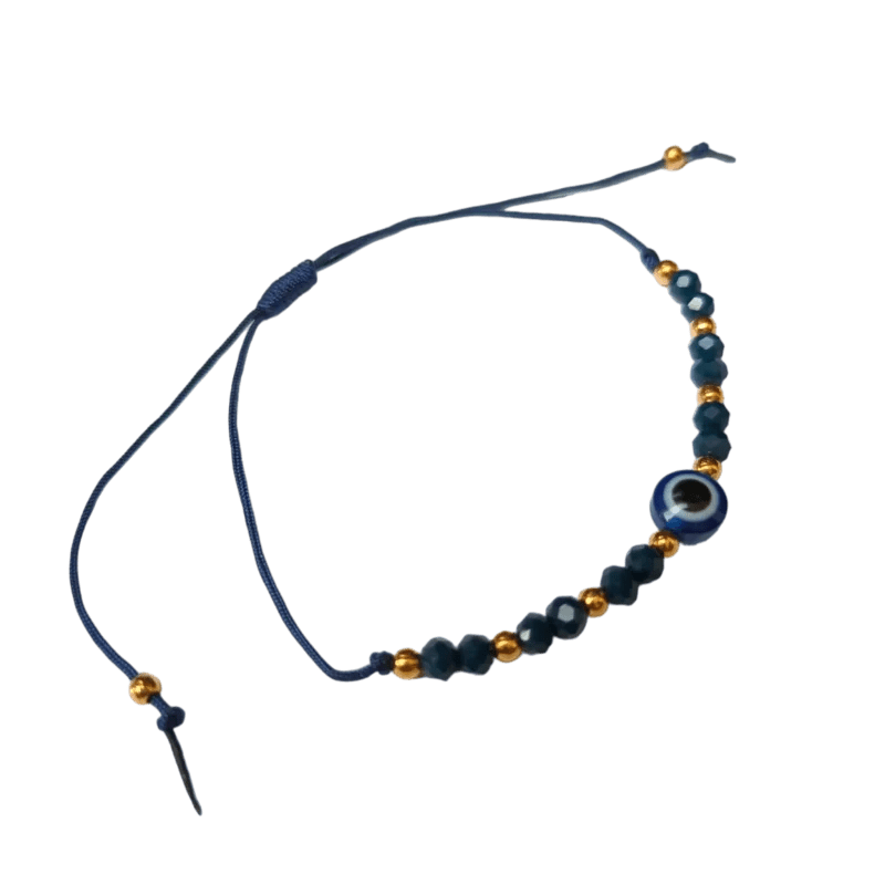 Verstelbare Boze Oog touw Armbandje - Blauw - Dames
