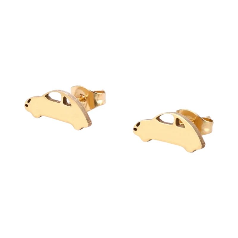 Goudkleurige Auto Oorbellen in Staal (13x5mm) -