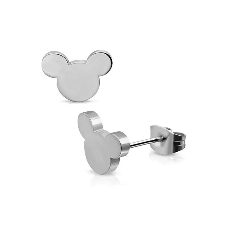 Zilverkleurige Mickey Mouse Oorbellen 10mm | Stainless Steel - Zilverkleur / 10mm -